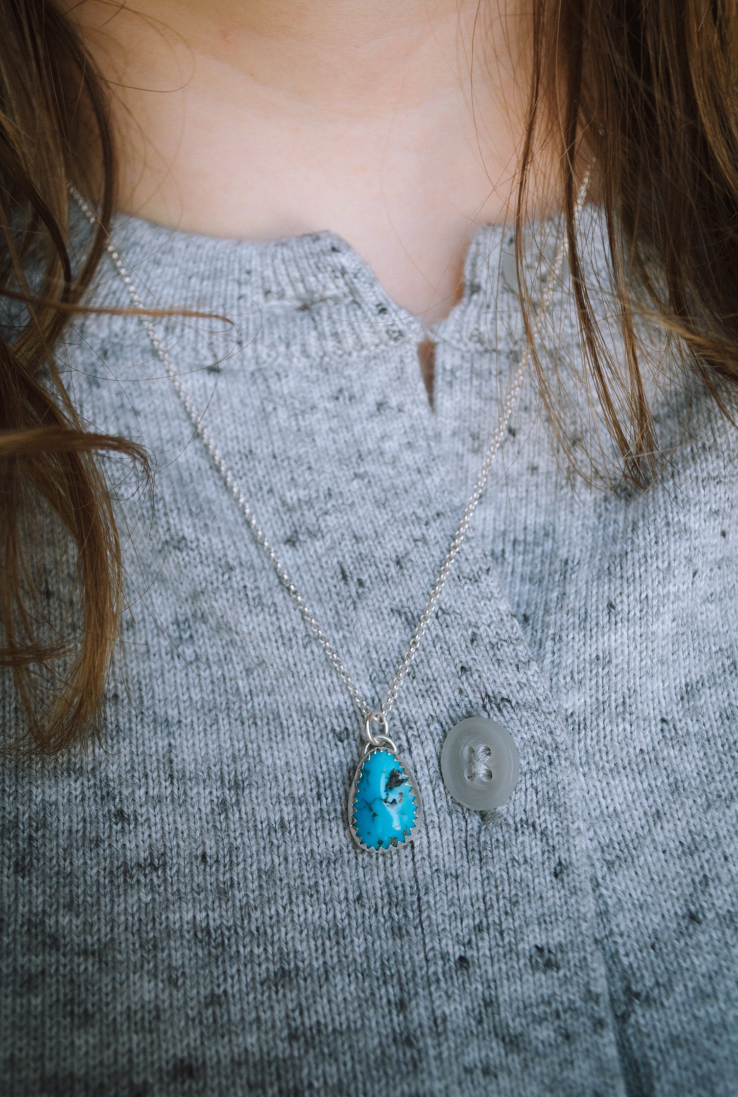 Genuine Turquoise Nugget Pendant