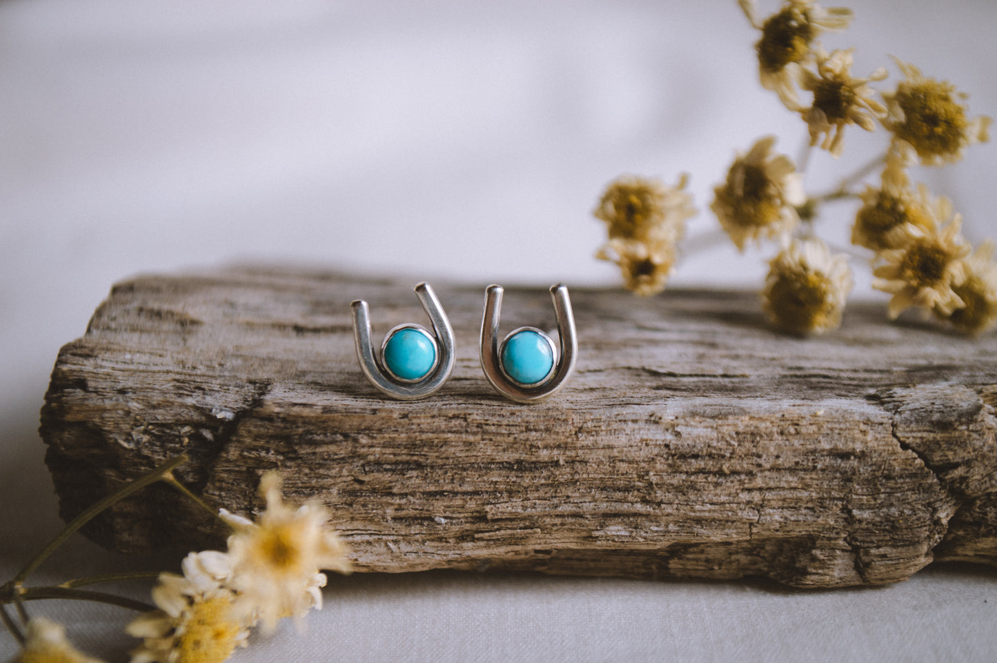 Lucky Horseshoe Turquoise Earrings
