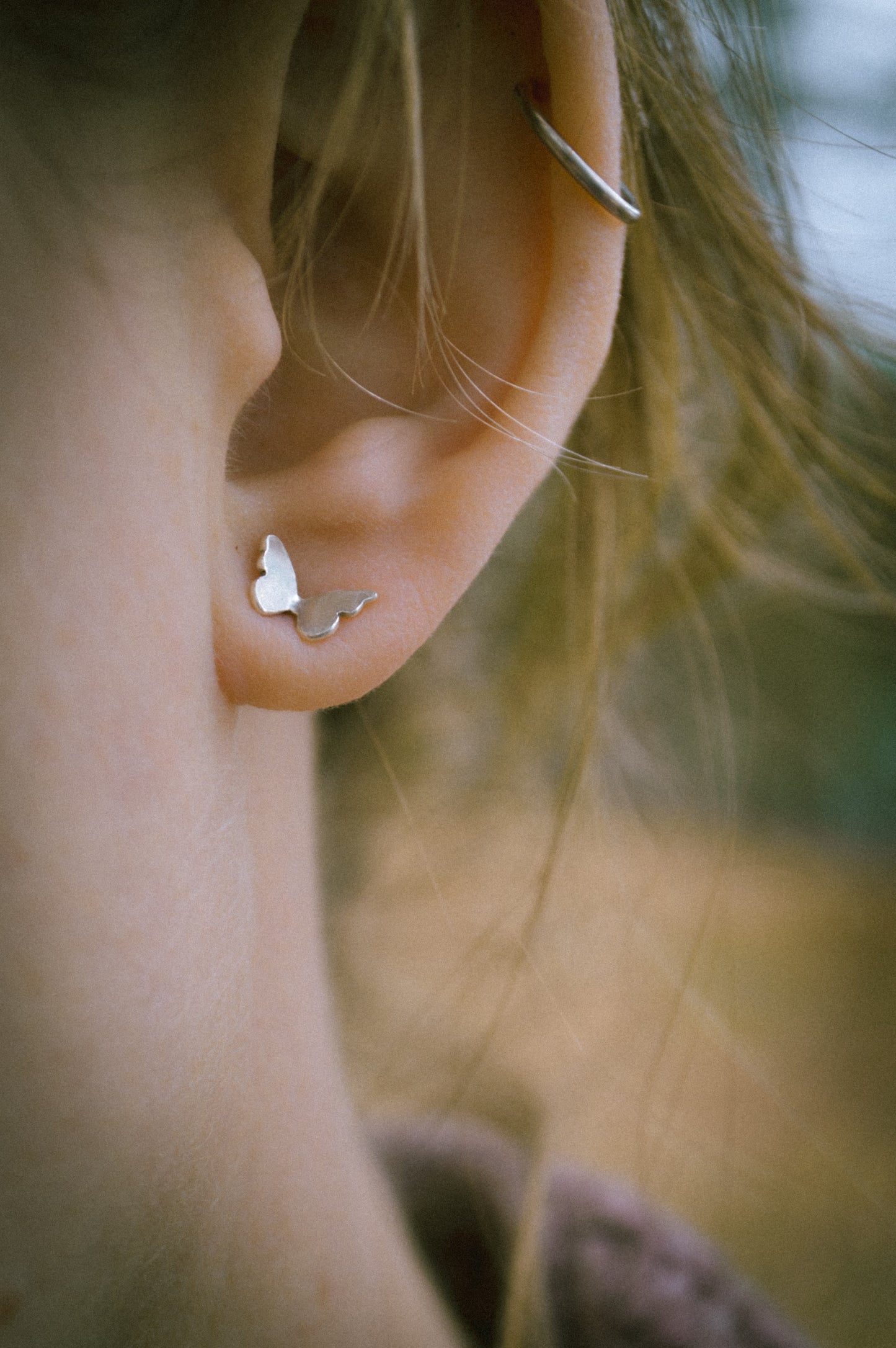 Sterling Flutter Butterfly Studs