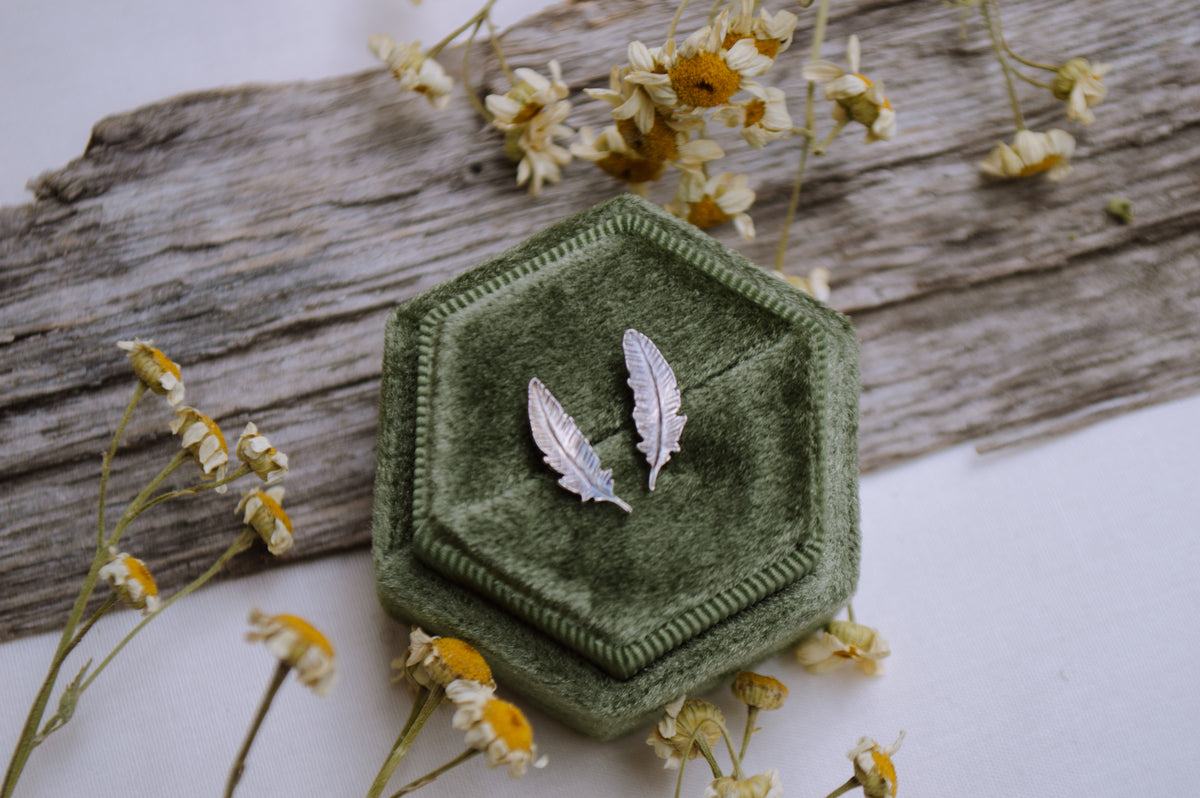 Dainty Feather Studs