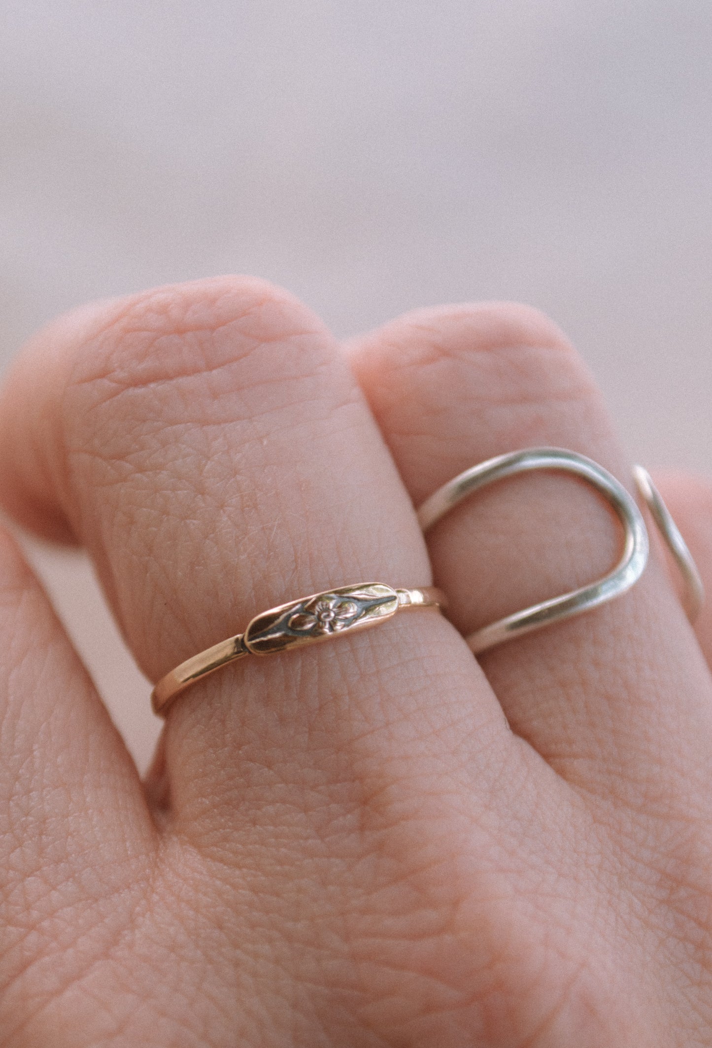 14k Gold Forget Me Not Ring