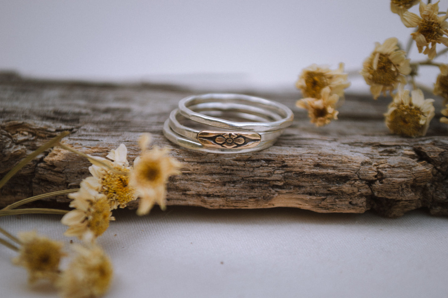 Mixed Metal Forget Me Not Ring