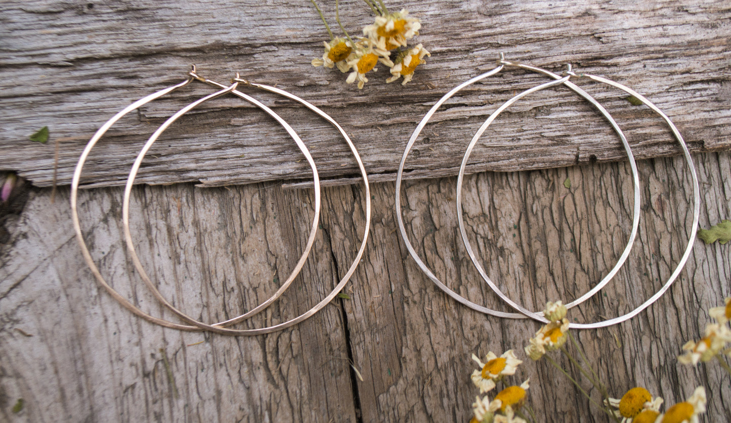 Ultra Lightweight Sterling Hoops