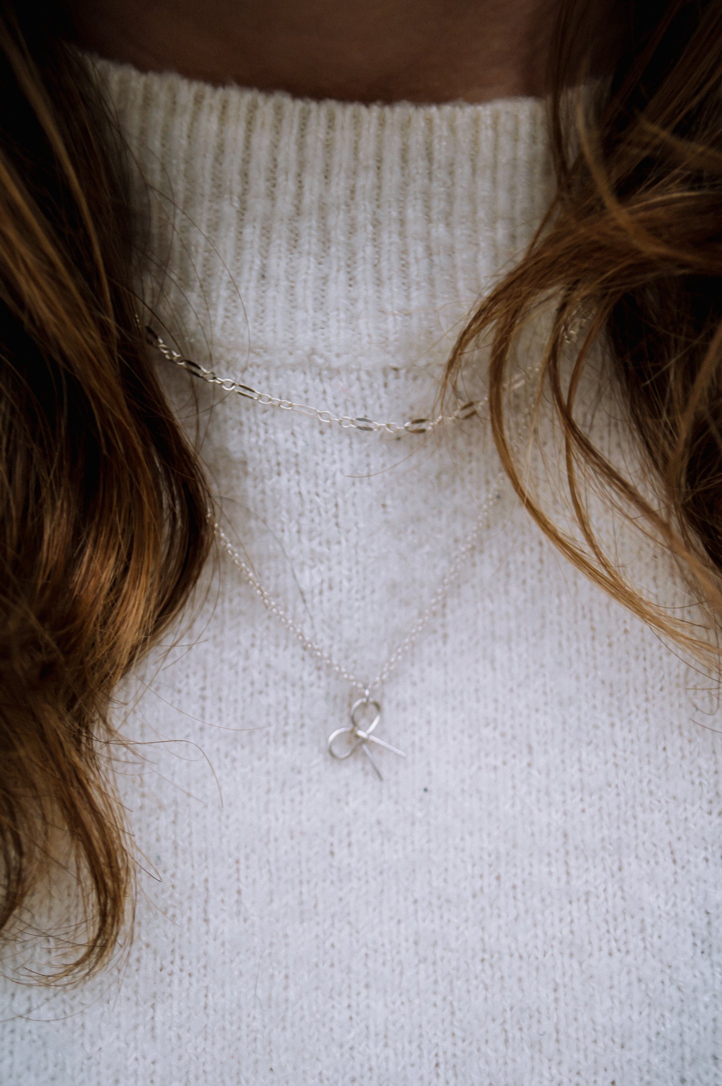 Mini Silver Bow Necklace
