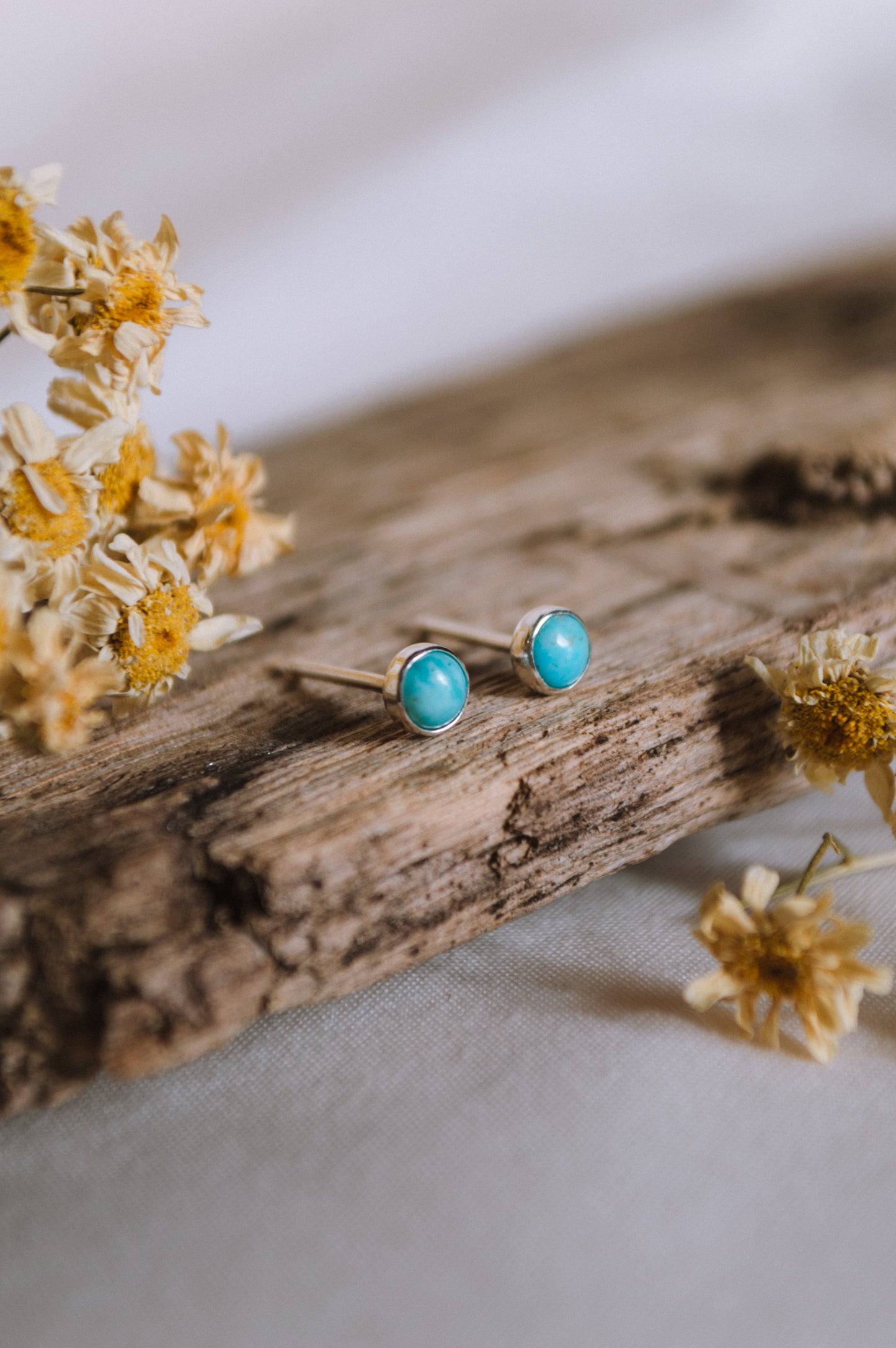 Tiny Turquoise Stud Earrings