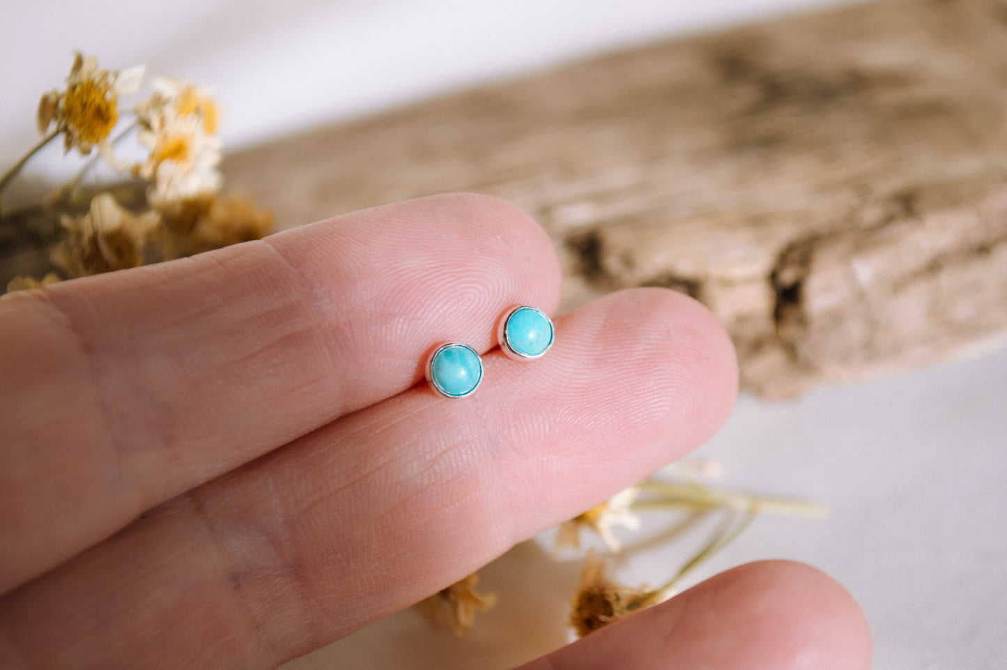 Tiny Turquoise Stud Earrings