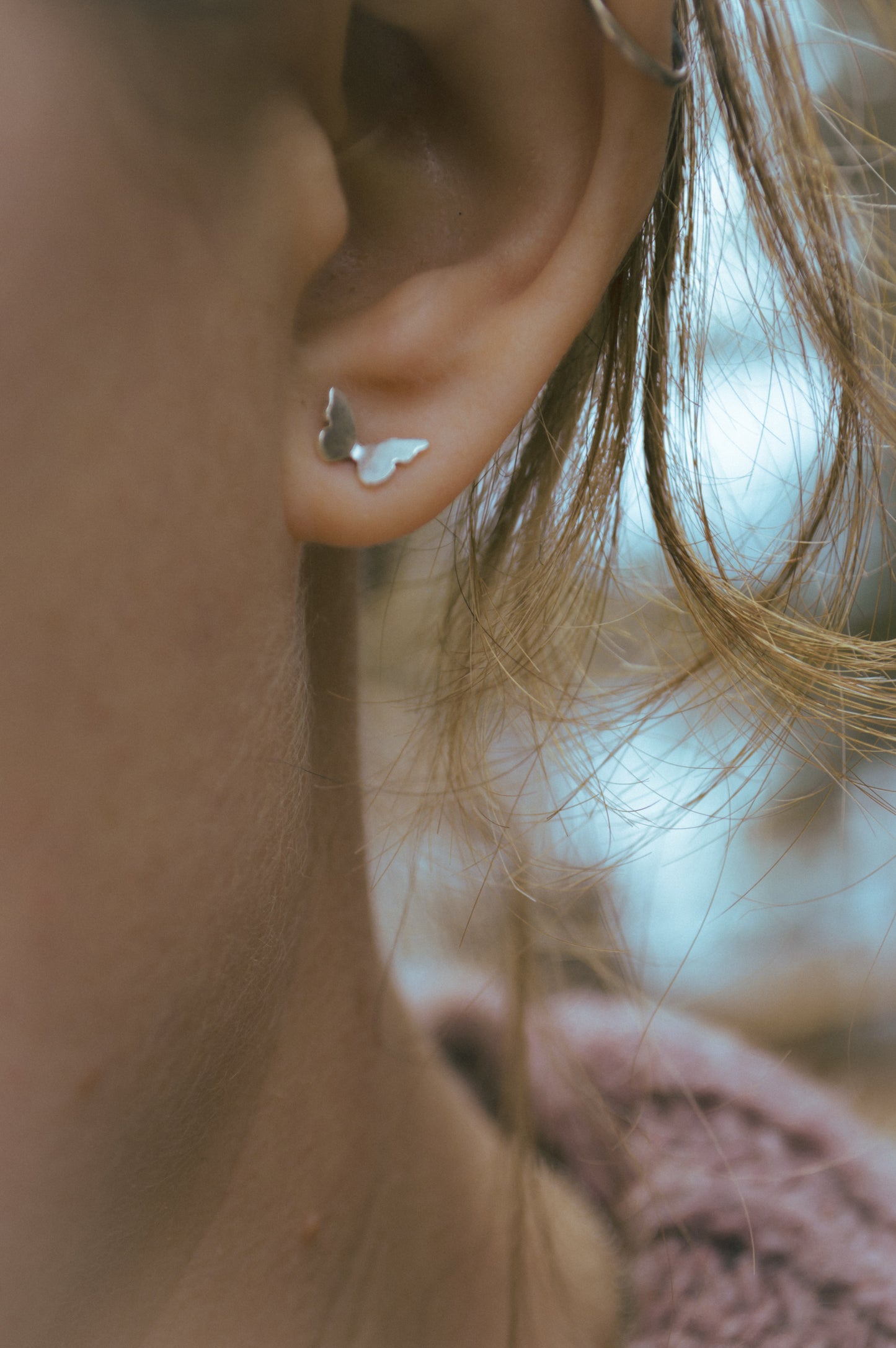 Sterling Flutter Butterfly Studs