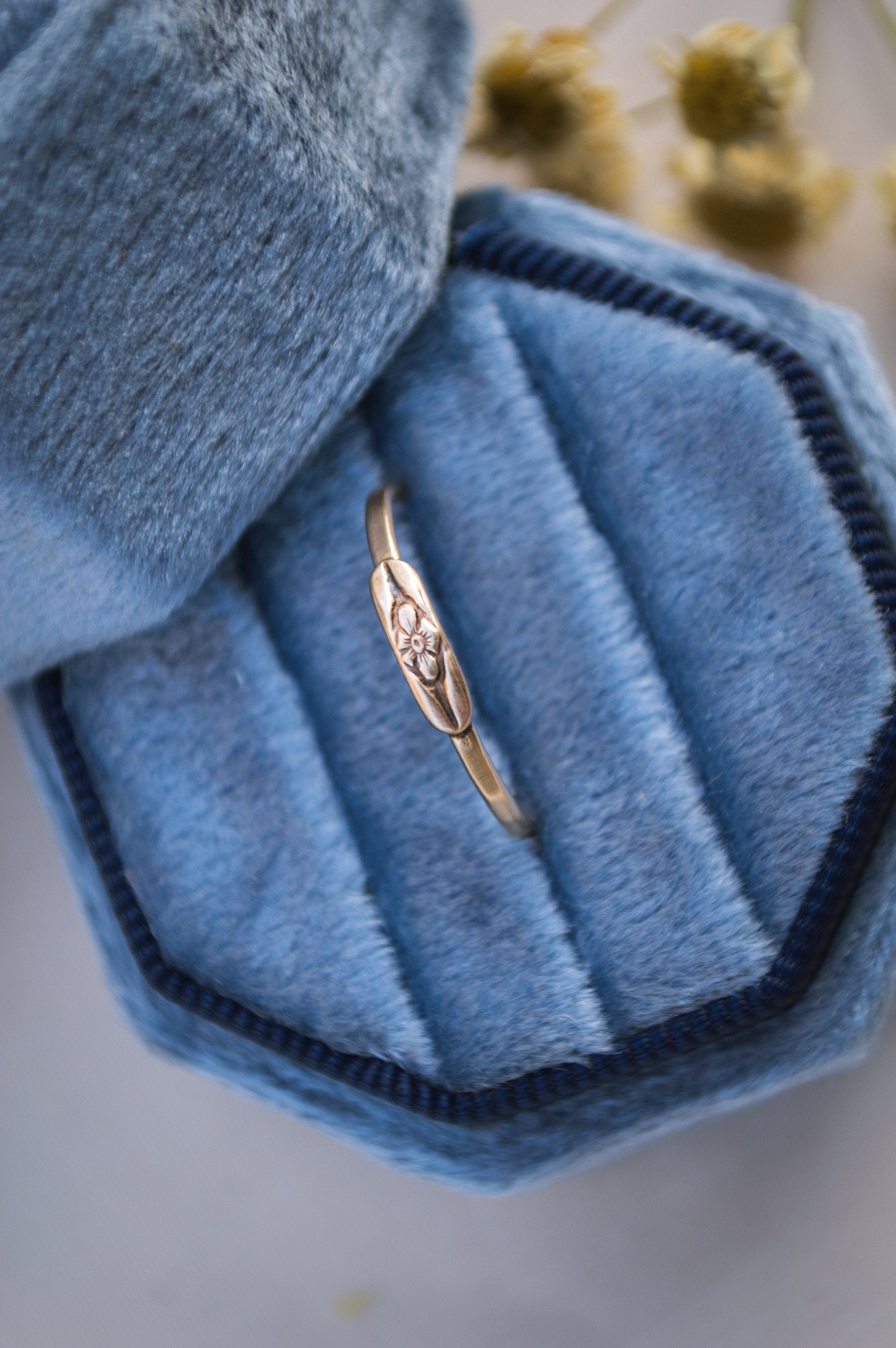 14k Gold Forget Me Not Ring