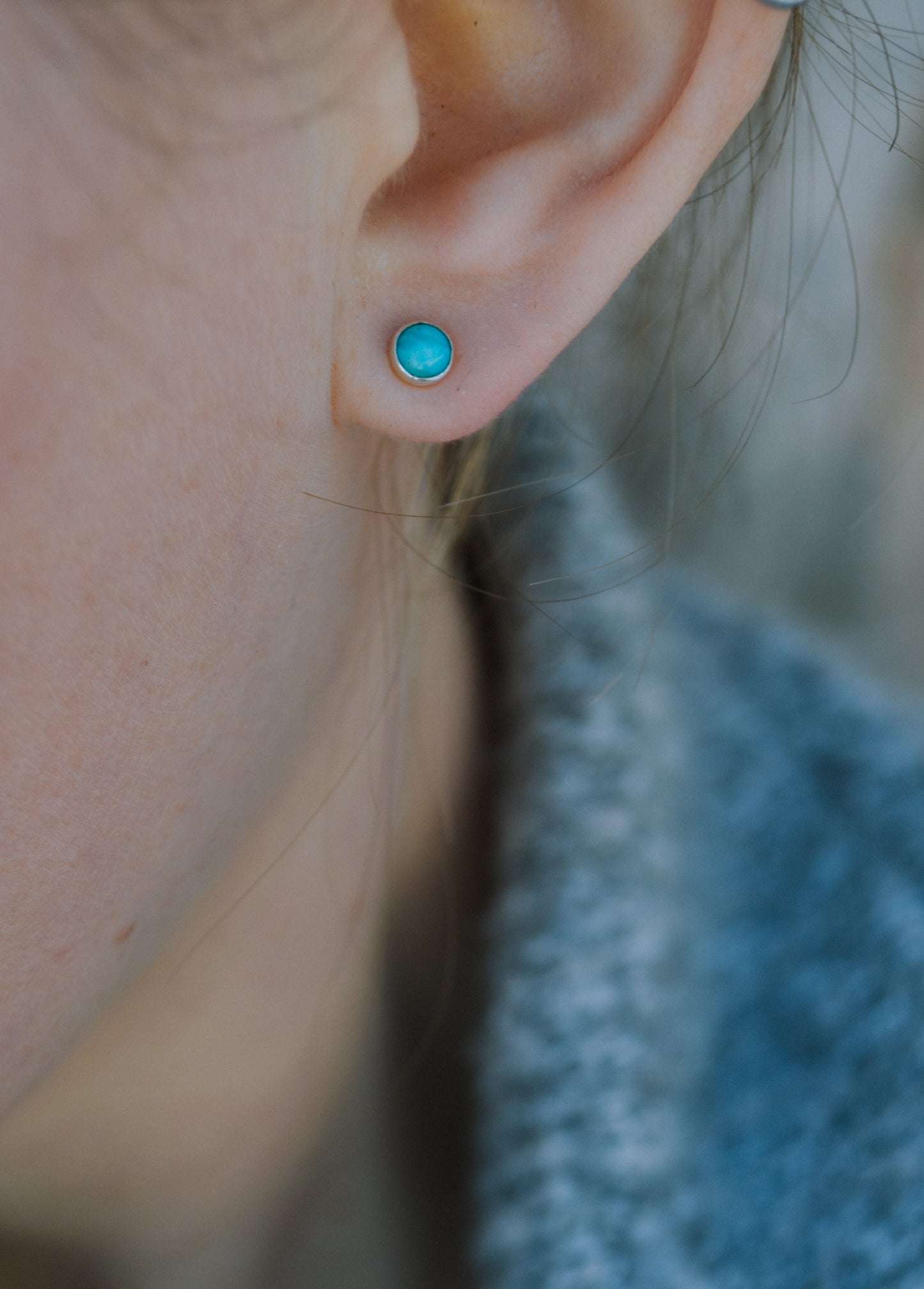 Tiny Turquoise Stud Earrings