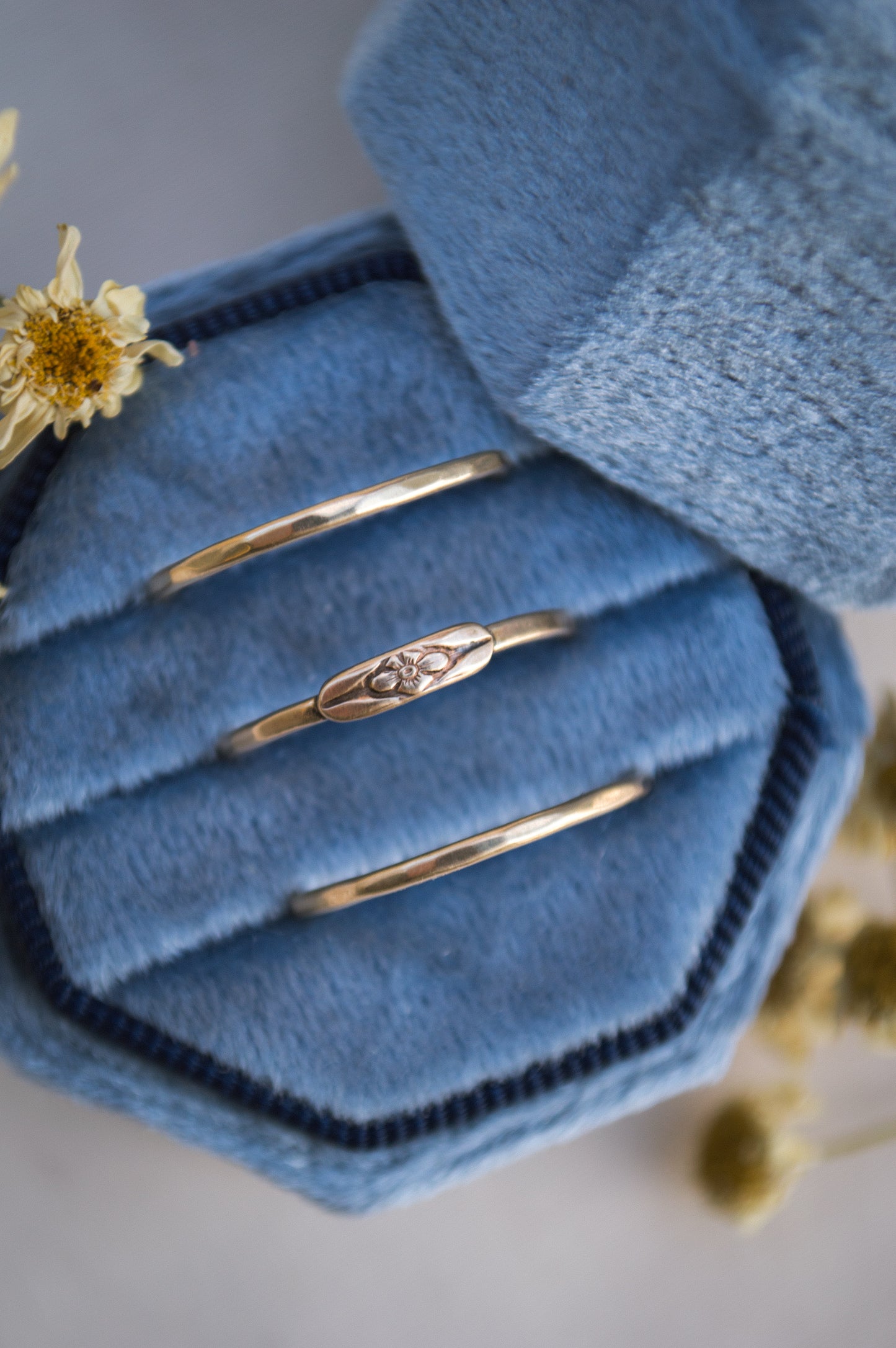 14k Gold Forget Me Not Ring
