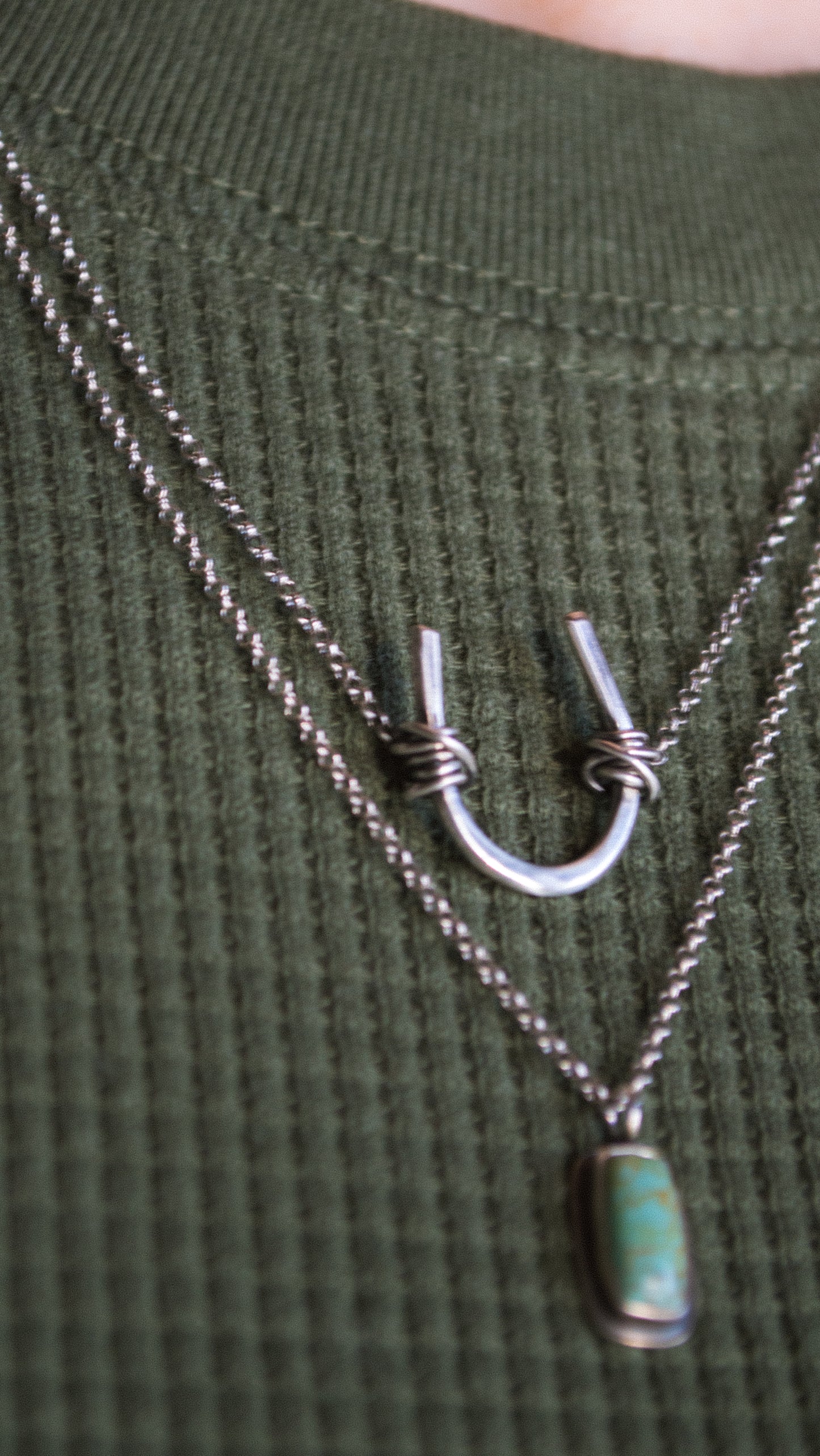 Wire Wrapped Horseshoe Necklace