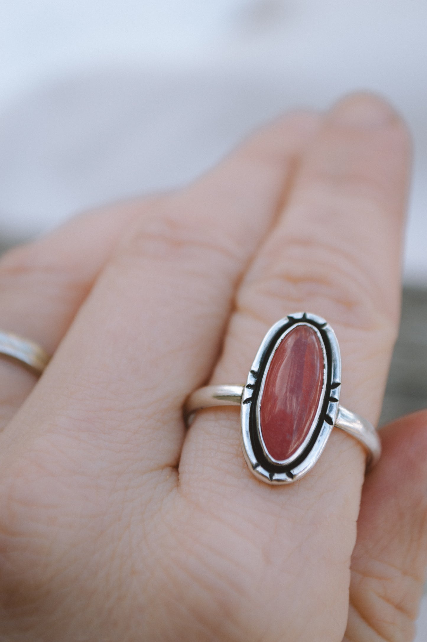 Pink Jade Ring - size 10 3/4