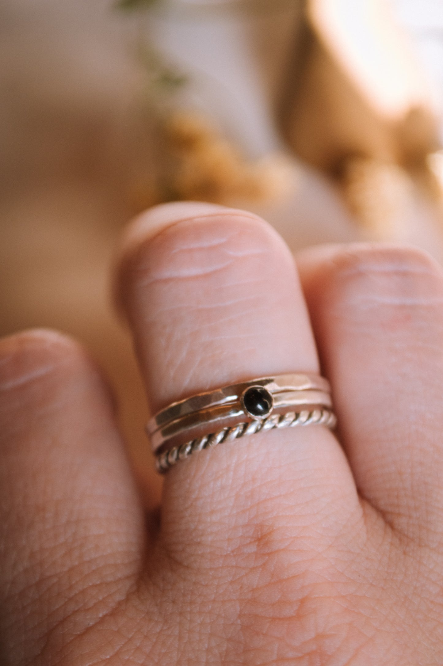 Onyx Stacking Ring Set