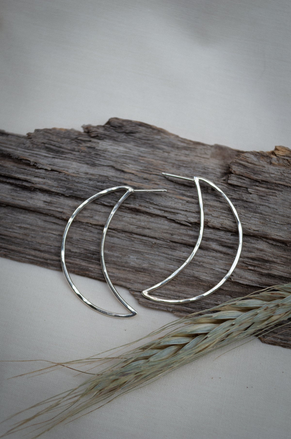 Sterling Silver Crescent Moon Studs