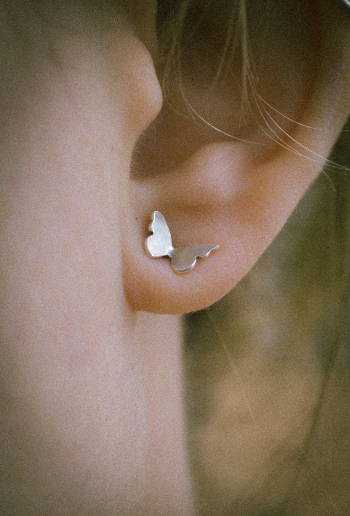 Sterling Flutter Butterfly Studs