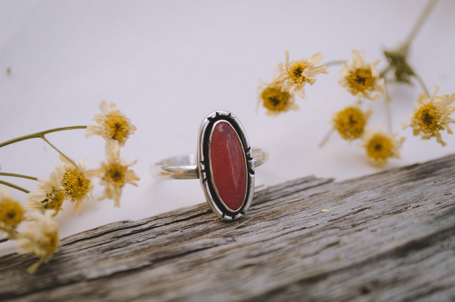 Pink Jade Ring - size 10 3/4