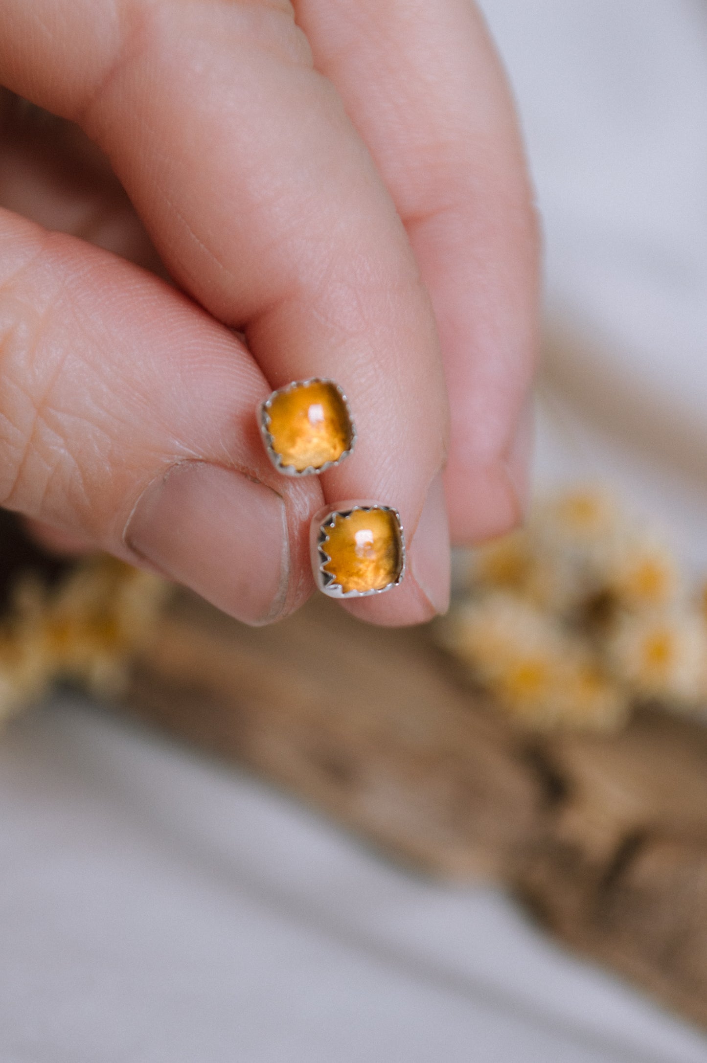 Simple Citrine Studs