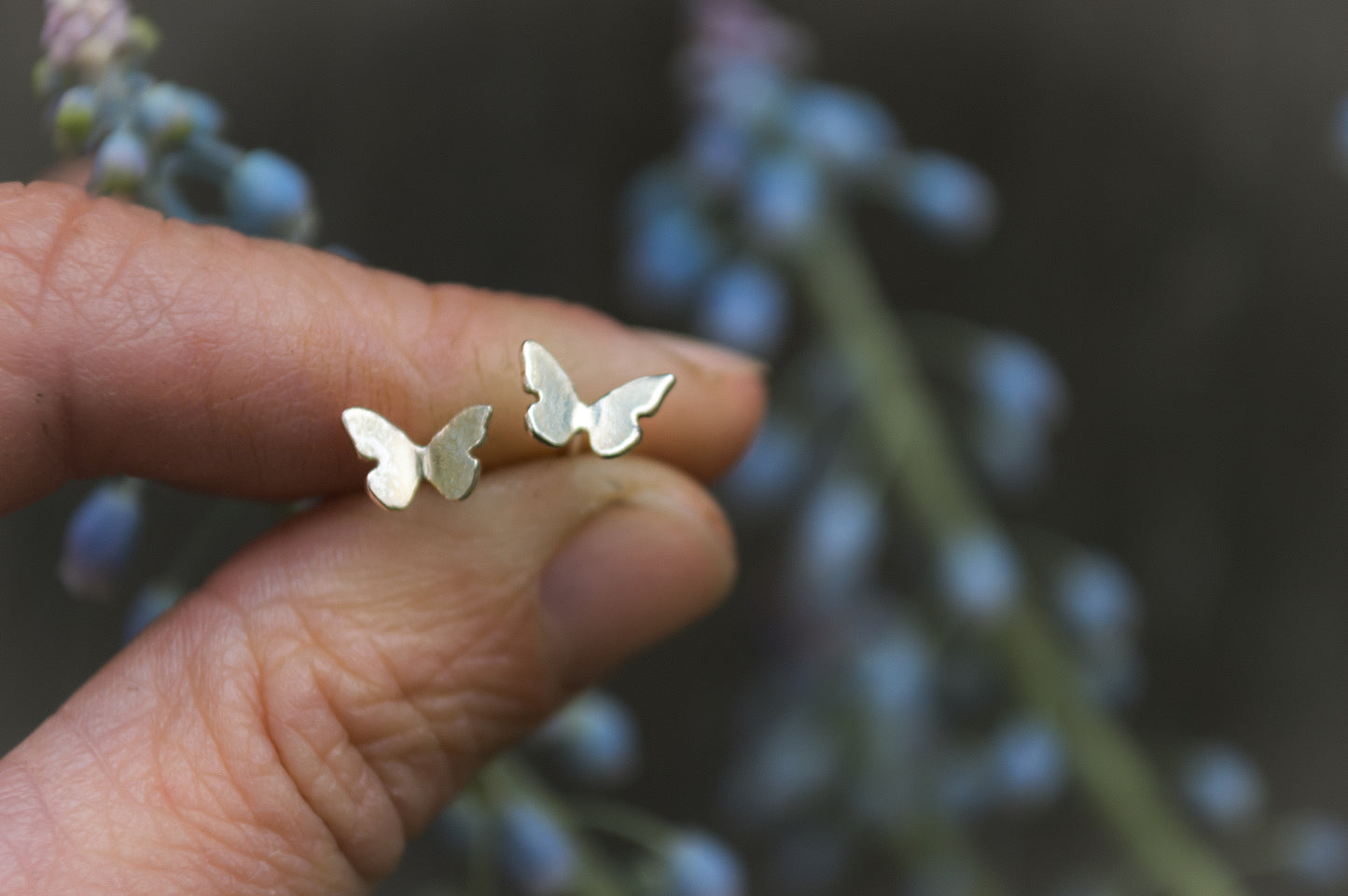 Sterling Flutter Butterfly Studs
