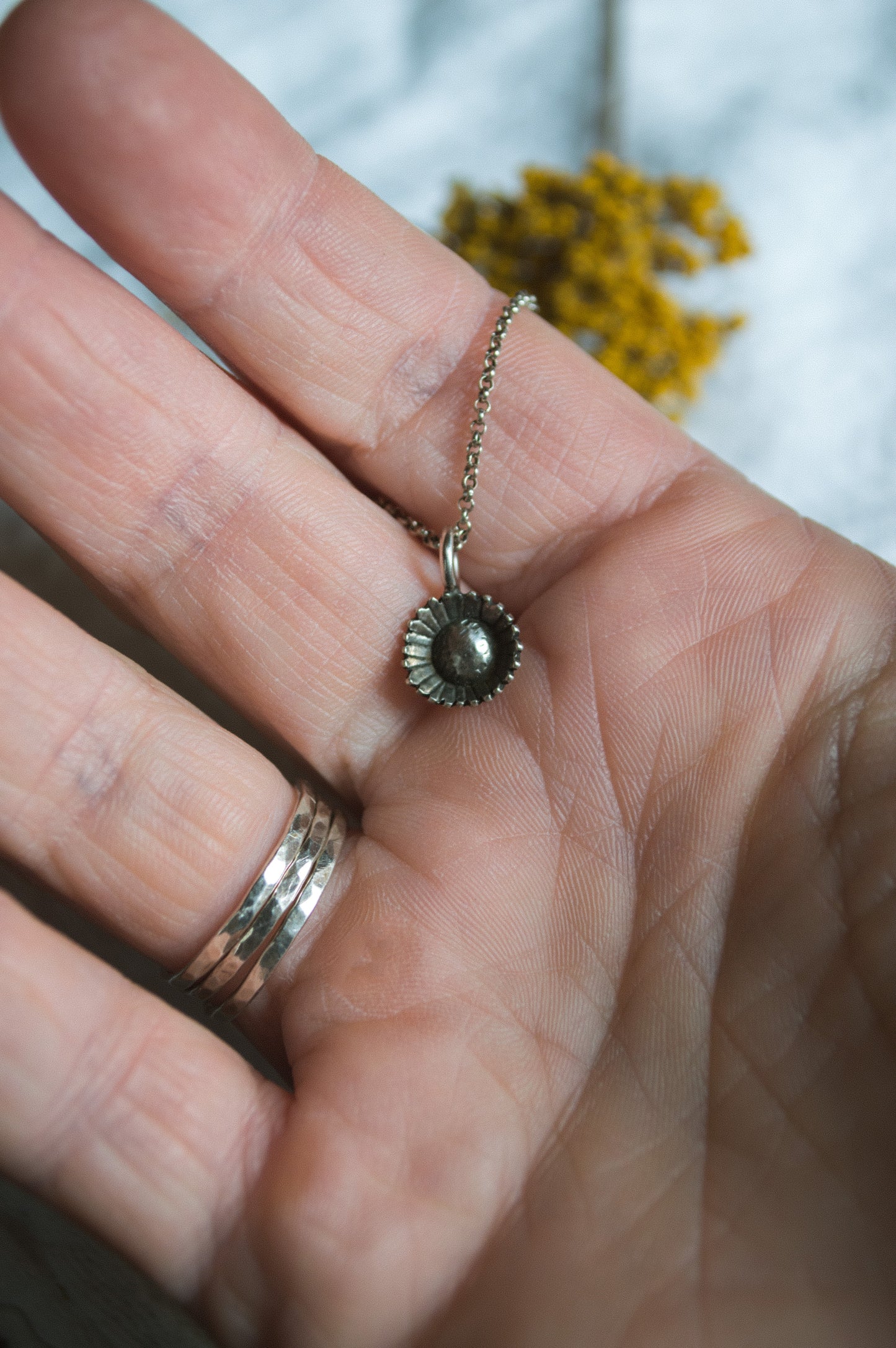 Dainty Sunflower Necklace