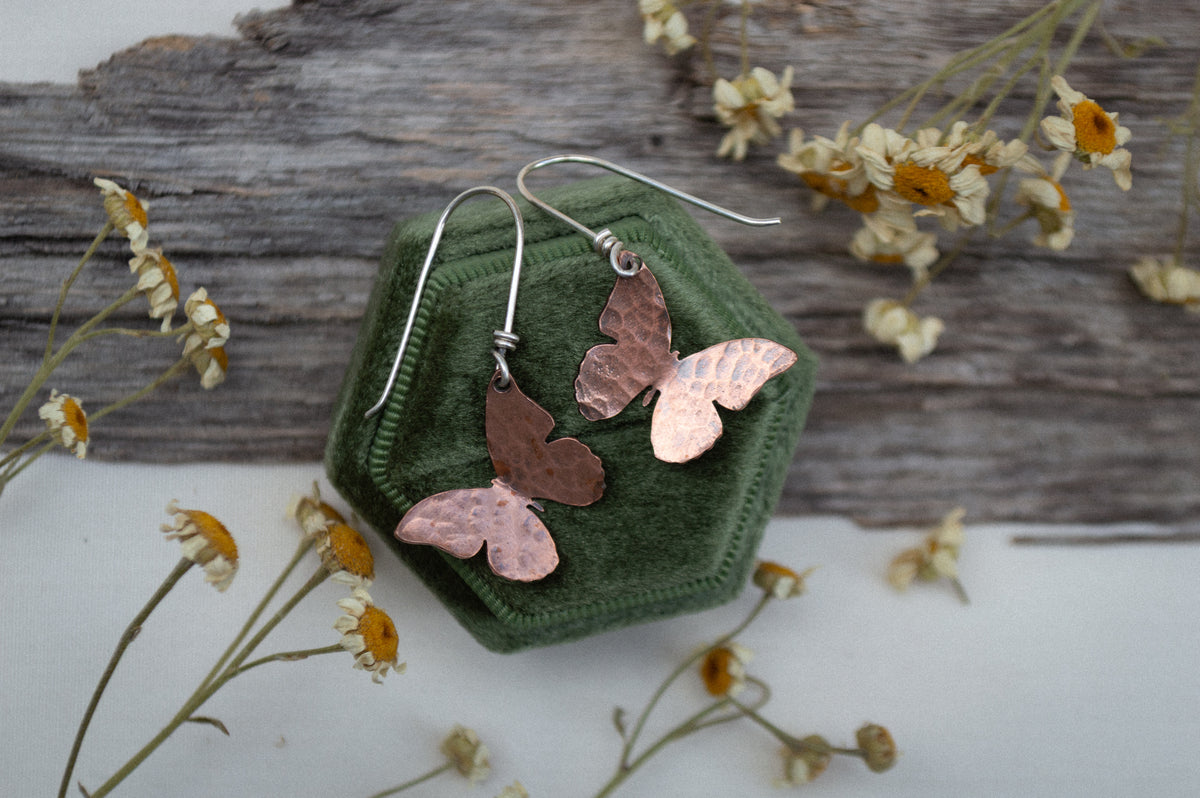 Copper Butterfly Earrings