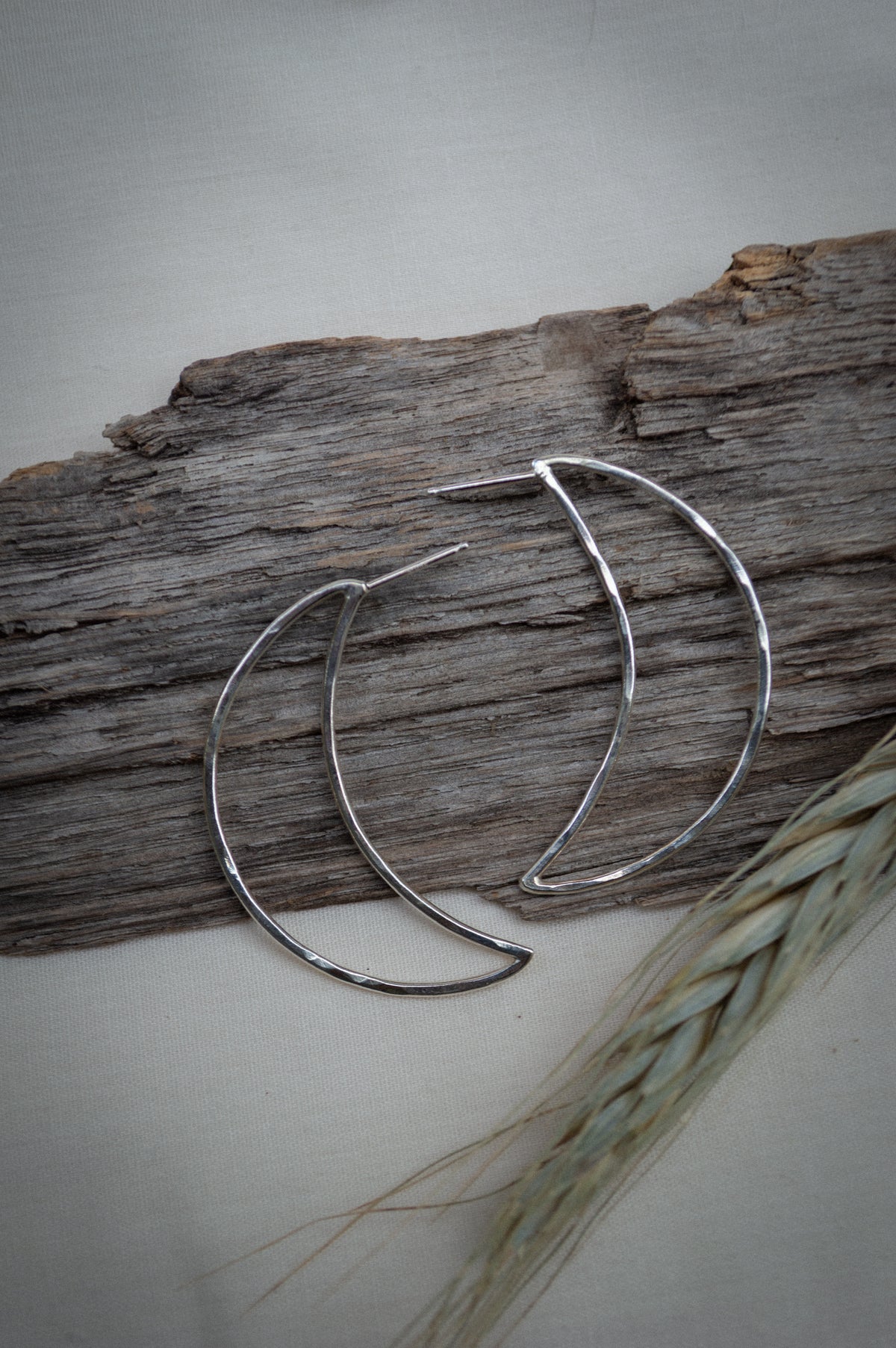 Sterling Silver Crescent Moon Studs
