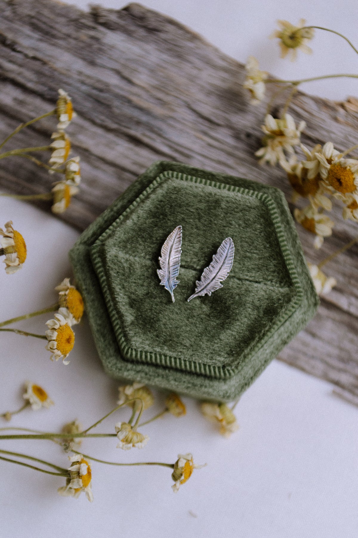 Dainty Feather Studs