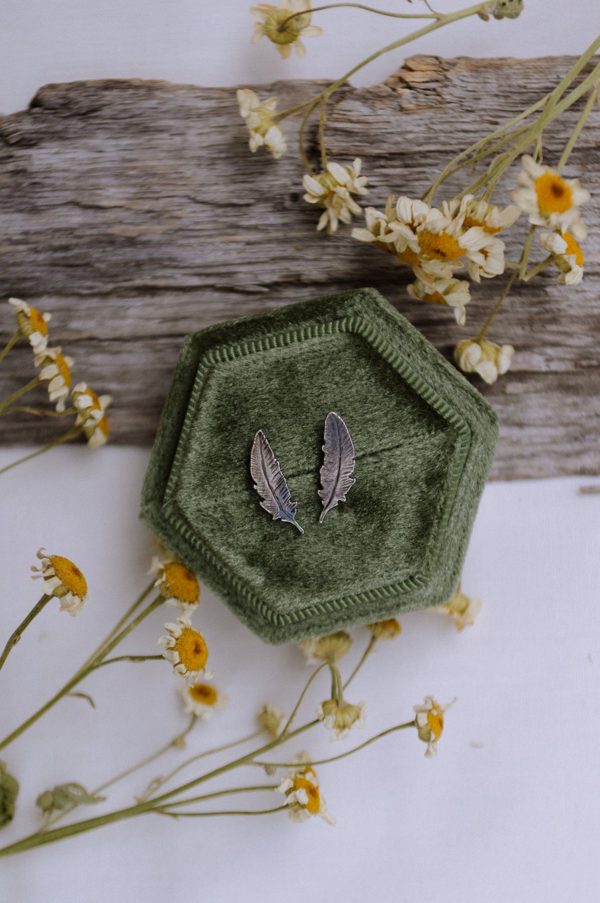 Dainty Feather Studs