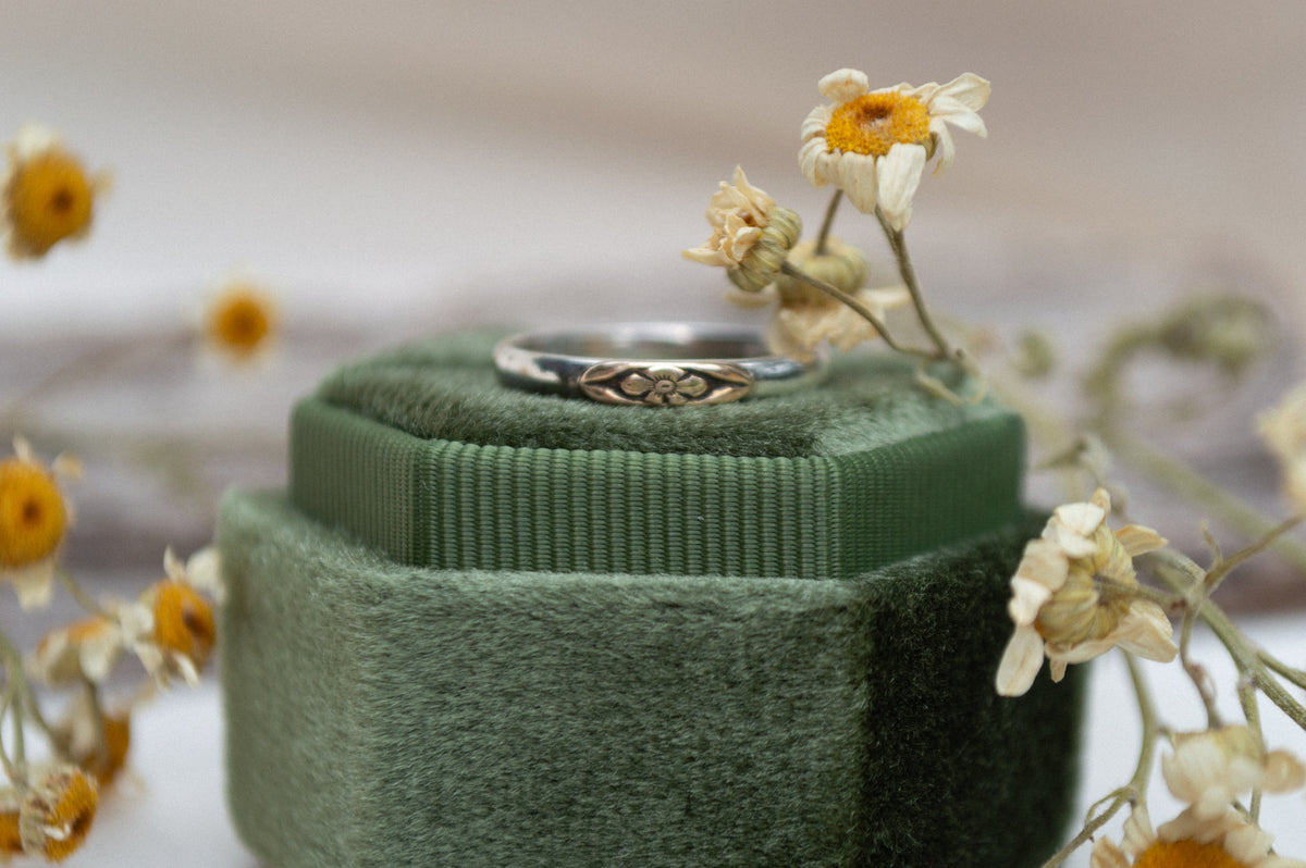 Mixed Metal Forget Me Not Ring