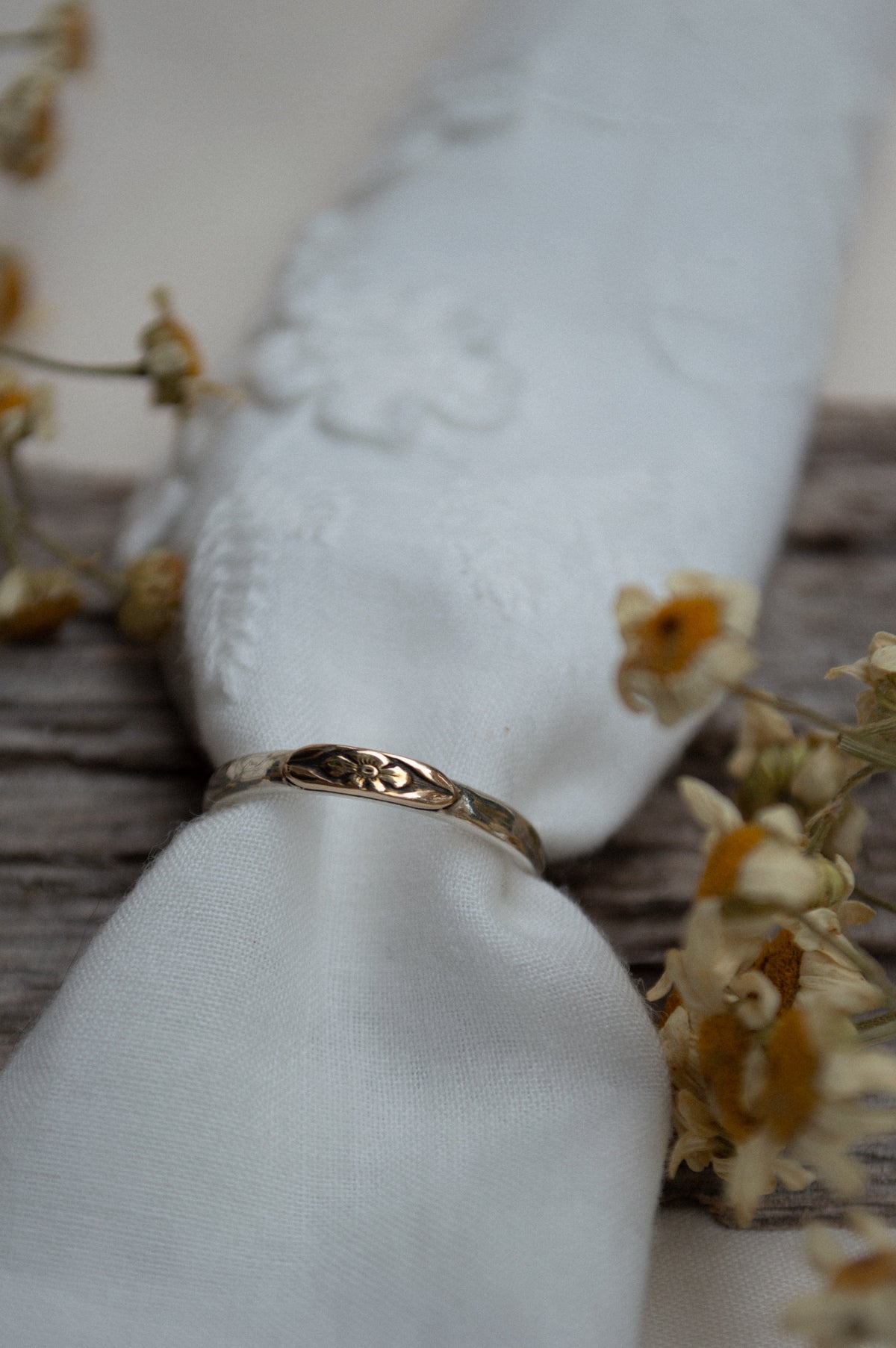 Mixed Metal Forget Me Not Ring
