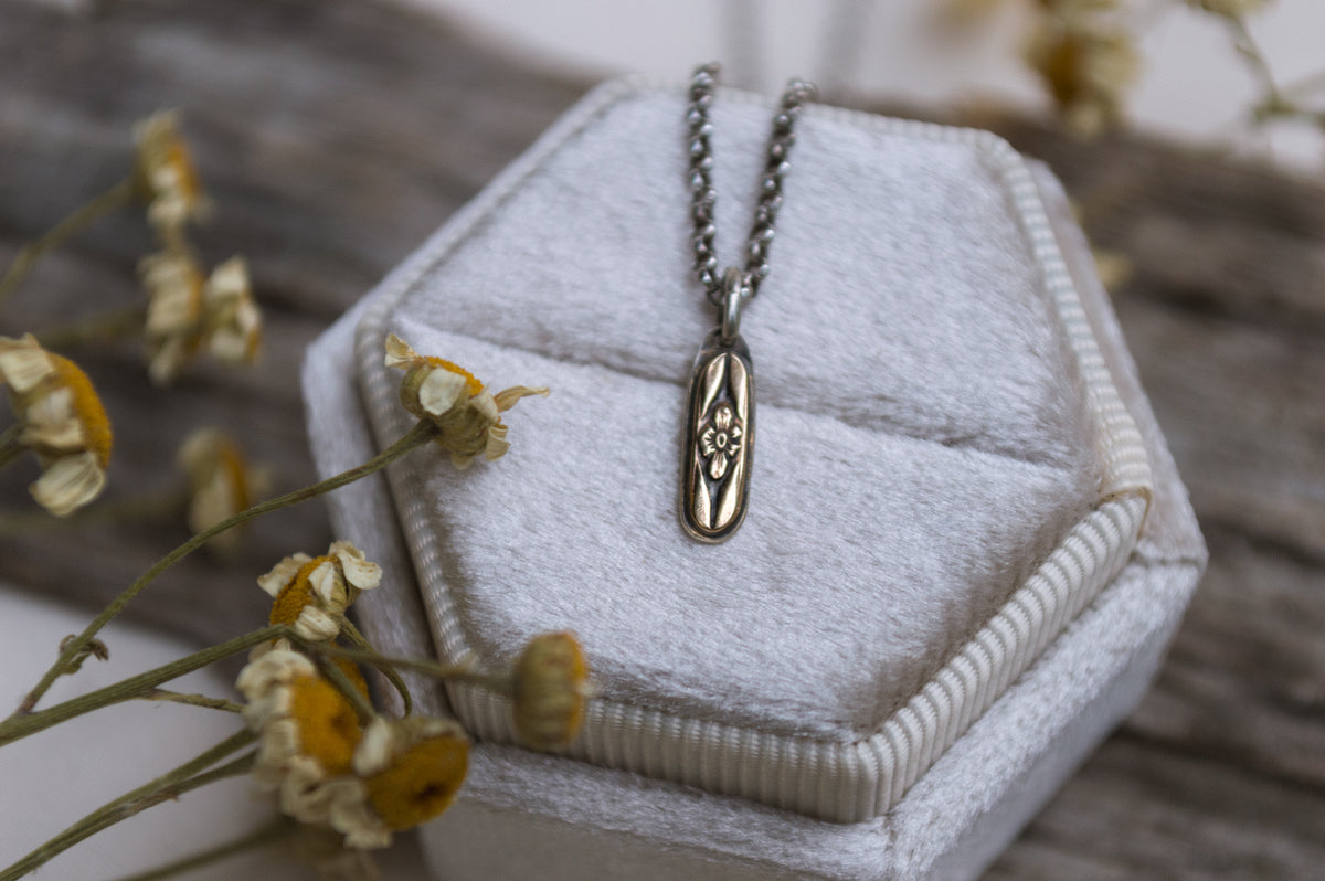 Mixed Metal Forget Me Not Necklace