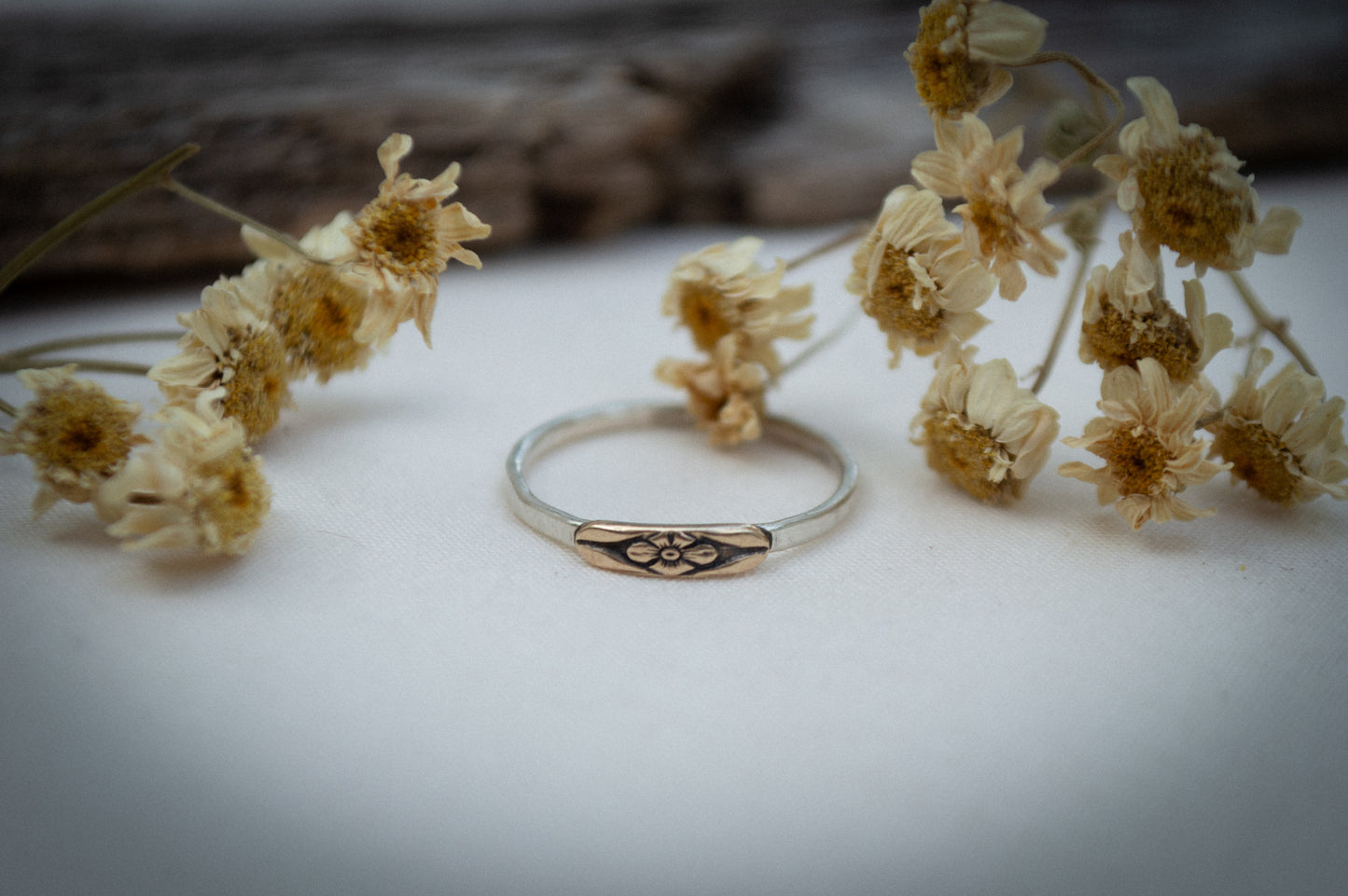 Mixed Metal Forget Me Not Ring