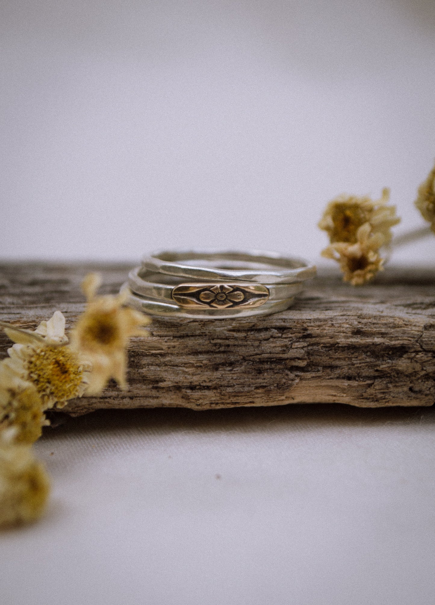 Mixed Metal Forget Me Not Ring