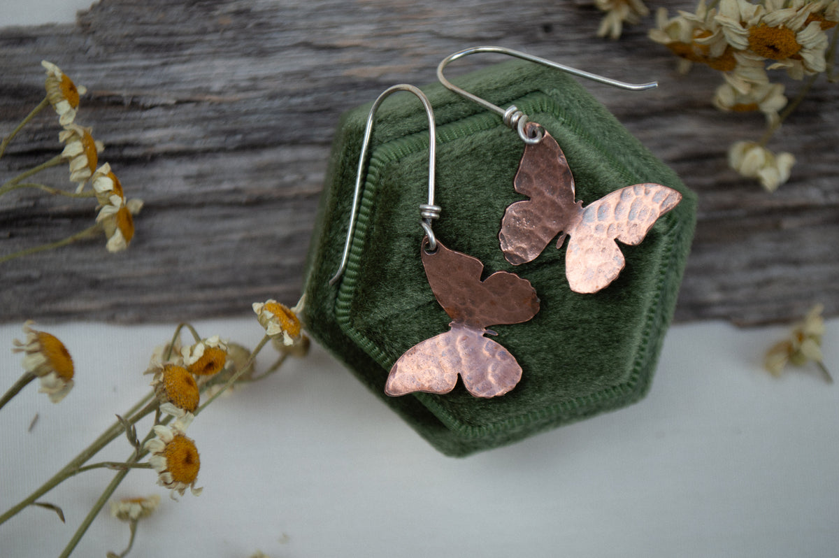 Copper Butterfly Earrings
