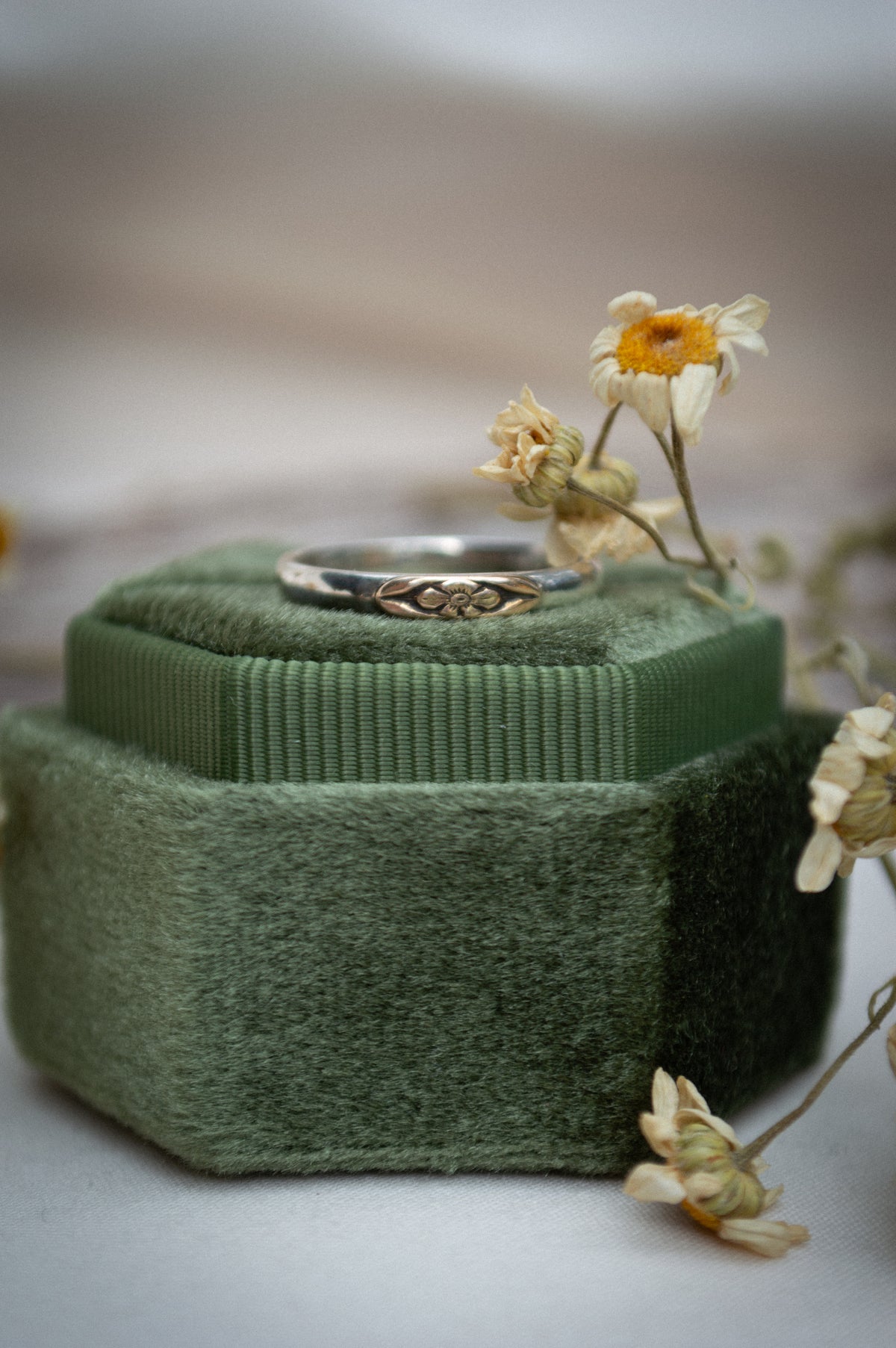 Mixed Metal Forget Me Not Ring