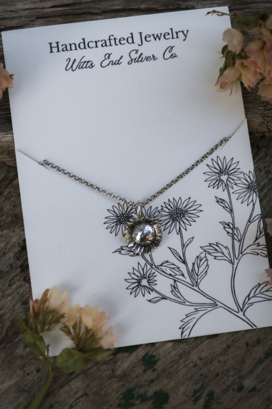 Dainty Sunflower Necklace