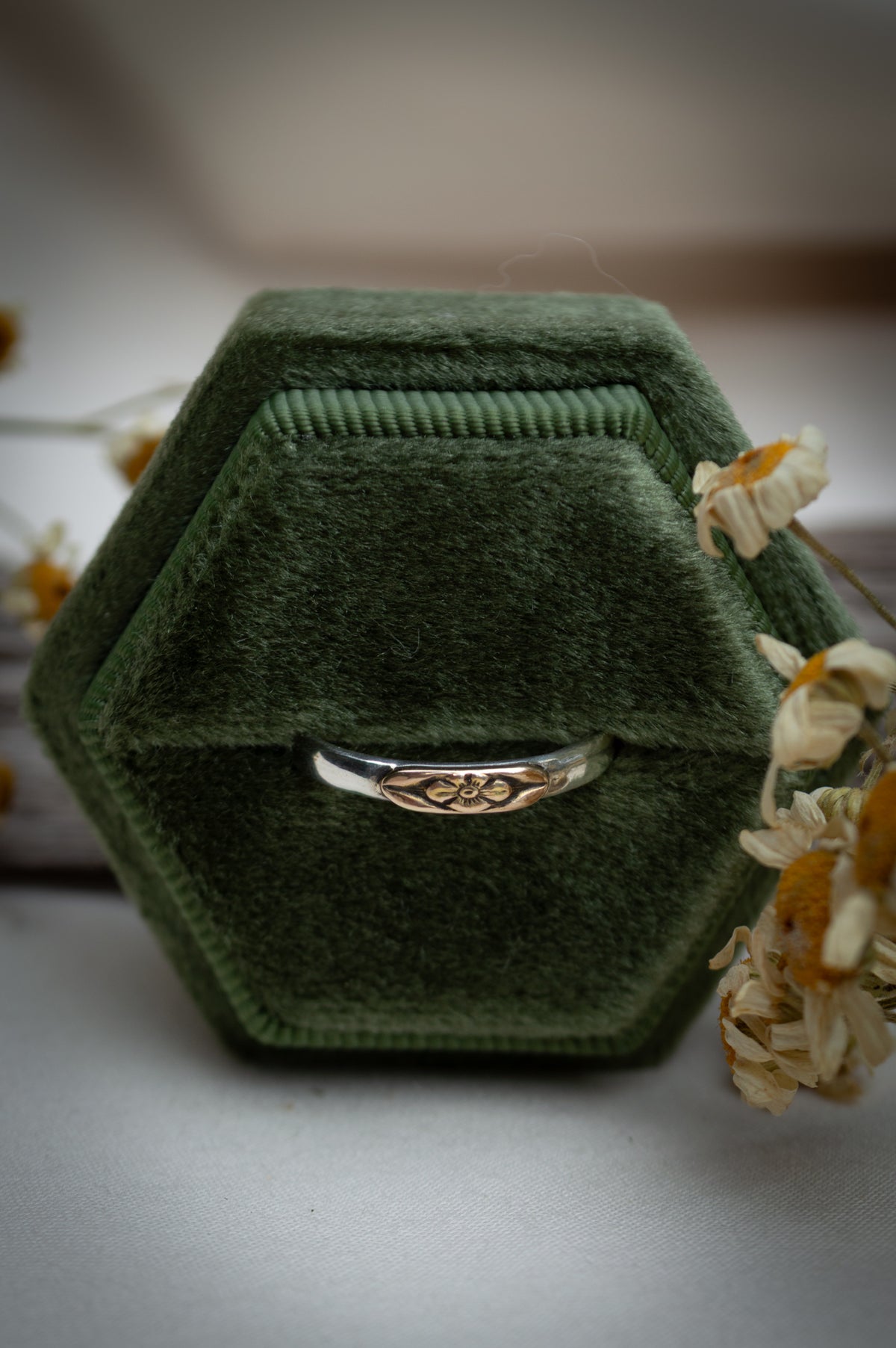 Mixed Metal Forget Me Not Ring