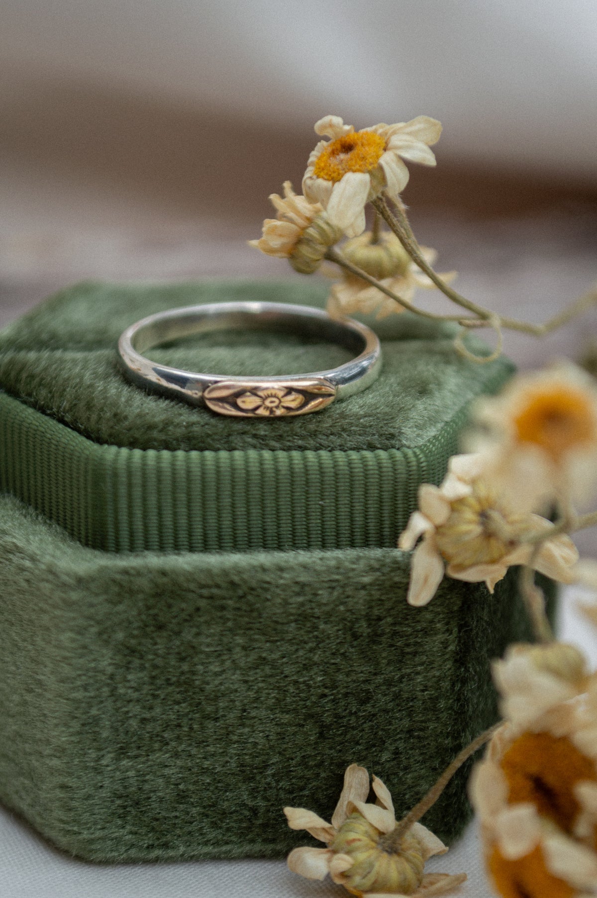 Mixed Metal Forget Me Not Ring