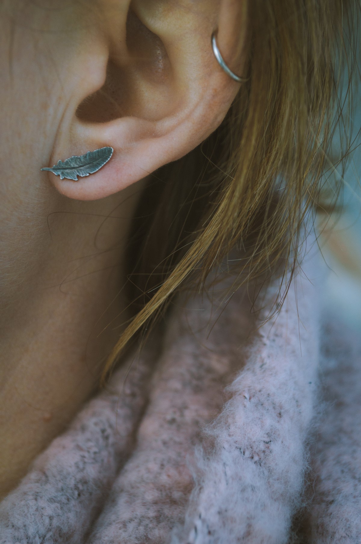 Dainty Feather Studs