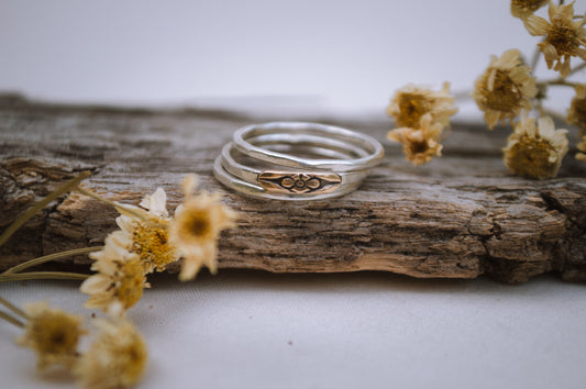 Mixed Metal Forget Me Not Ring