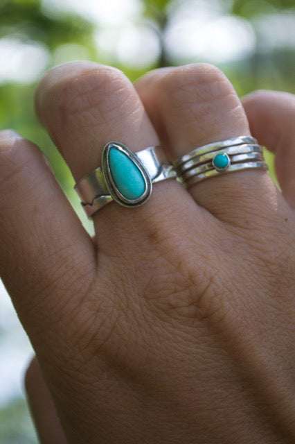 Turquoise Mountain Ring Size 8